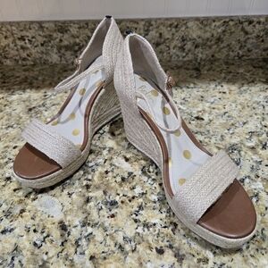 Boden Lily Wedge Espadrilles Sandals Size 39 (US 9) Wicker NWOT